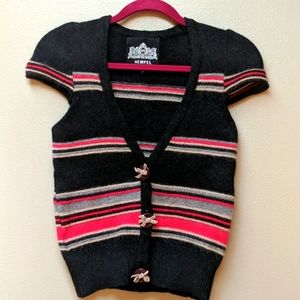 Striped cap sleeve vest